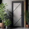 Aria Solid Wood Internal Door UK Made DD0124F Frosted Glass - 7 Colour Options Premium Primed - Urban Lite® Bespoke Sizes