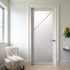 Aria Solid Wood Internal Door UK Made  DD0124F Frosted Glass - Cloud White Premium Primed - Urban Lite® Bespoke Sizes