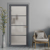 Florence Solid Wood Internal Door UK Made  DD0114F Frosted Glass - Stormy Grey Premium Primed - Urban Lite® Bespoke Sizes