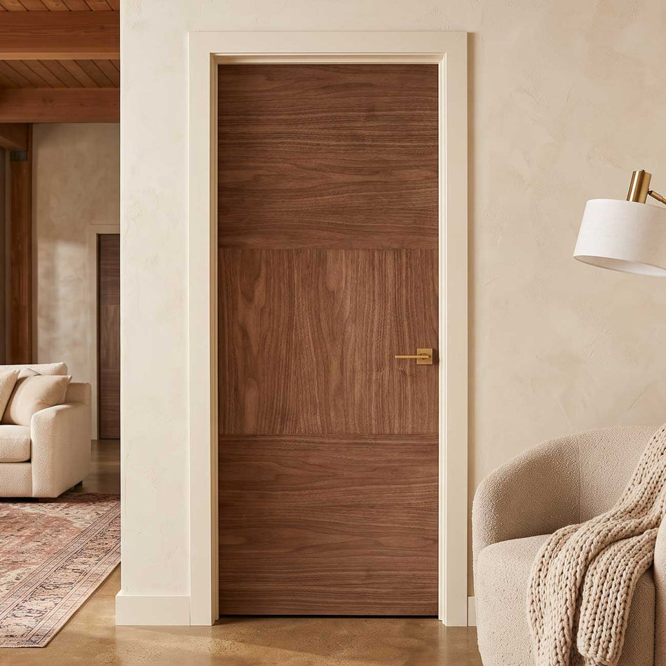 Tres Walnut Flush Internal Door - Prefinished
