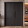 Tribeca 3 Panel Black Painted Internal Door Pair - Prefinished