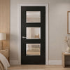 Trinity Black Internal Door - Clear Bevelled Glass - Prefinished