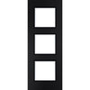 Trinity Black Internal Door - Clear Bevelled Glass - Prefinished