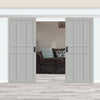 Double Sliding Door & Premium Wall Track - Eco-Urban® Tromso 9 Panel Doors DD6402 - 6 Colour Options