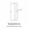 Tula Solid Wood Internal Door Pair UK Made DD0104F Frosted Glass - Stormy Grey Premium Primed - Urban Lite® Bespoke Sizes