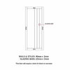 Tula Solid Wood Internal Door Pair UK Made DD0104T Tinted Glass - Mist Grey Premium Primed - Urban Lite® Bespoke Sizes