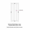 Adiba Solid Wood Internal Door Pair UK Made DD0106C Clear Glass - Mist Grey Premium Primed - Urban Lite® Bespoke Sizes