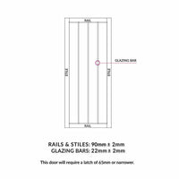 Rails, stiles and glazing bars sizes diagram
