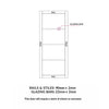 Florence Solid Wood Internal Door Pair UK Made DD0114T Tinted Glass - Mist Grey Premium Primed - Urban Lite® Bespoke Sizes