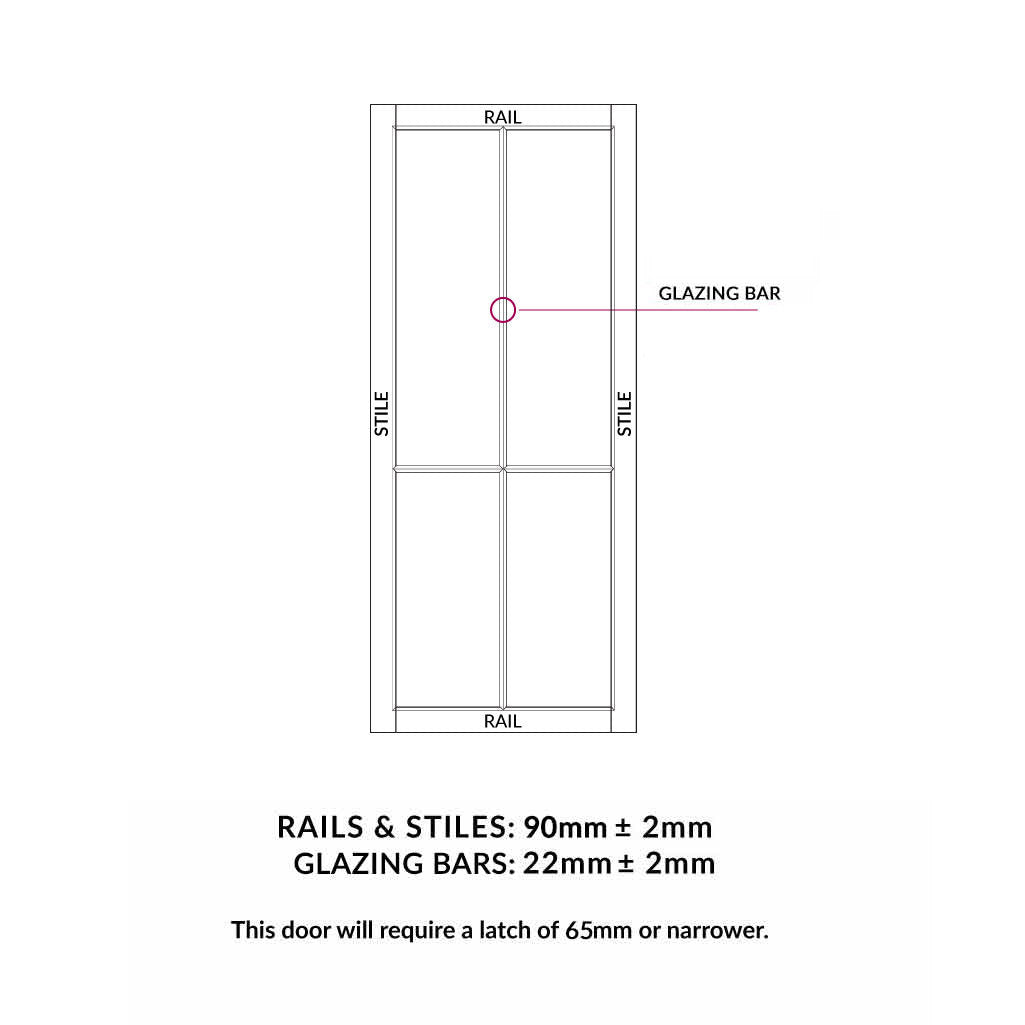 Kora Solid Wood Internal Door Pair UK Made DD0116F Frosted Glass - Sha ...