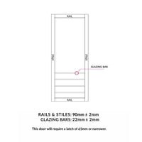 Rails, stiles and glazing bars sizes diagram
