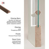 Kora Solid Wood Internal Door Pair UK Made DD0116F Frosted Glass - Cloud White Premium Primed - Urban Lite® Bespoke Sizes