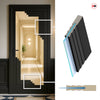 Urban Deco® Solid Wood Internal Door UK Made - Clear Glass - Shadow Black Premium Primed - Bespoke Sizes