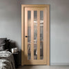 Utah 3 Pane Oak Internal Door - Clear Glass - Unfinished