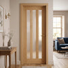 Utah Oak 3 Pane Internal Door - Frosted Glass - Prefinished