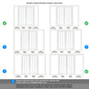 WhiteRoom Divider - Utah 3 Pane Clear Glass Primed Door Pair with Full Glass Sides