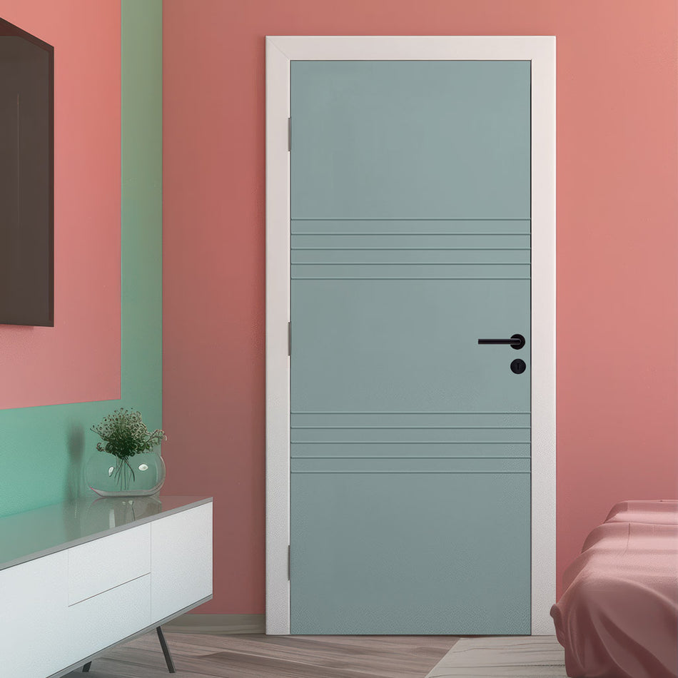 V-Line® Grooved Flush Door V006 - Premium Primed - Six Colour Options