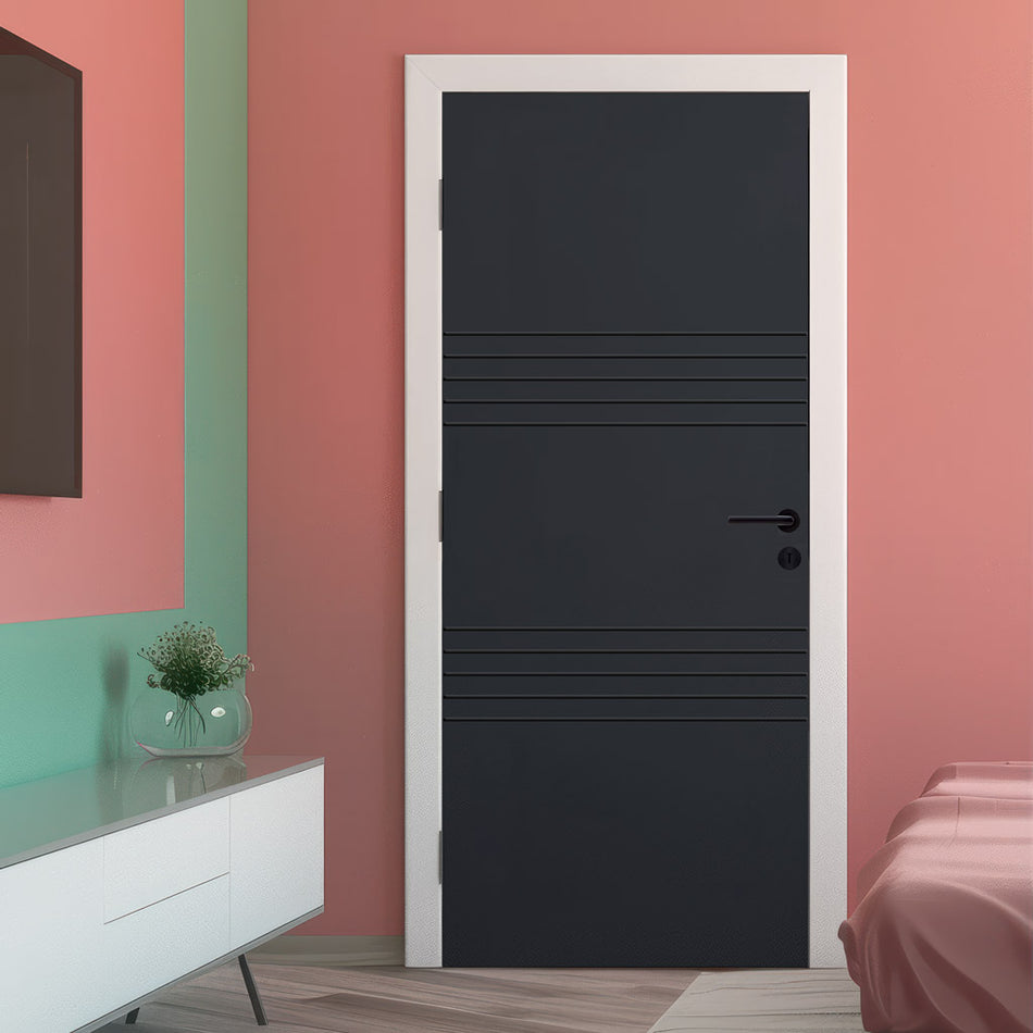 V-Line® Grooved Flush Door V006 - Premium Primed - Six Colour Options