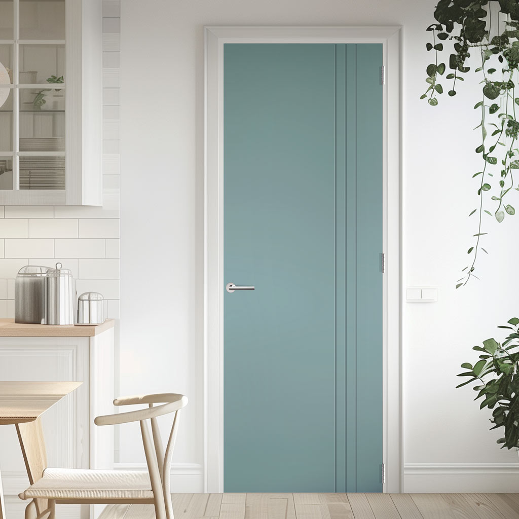 V-Line® Grooved Flush Door V018 - Premium Primed - Six Colour Options