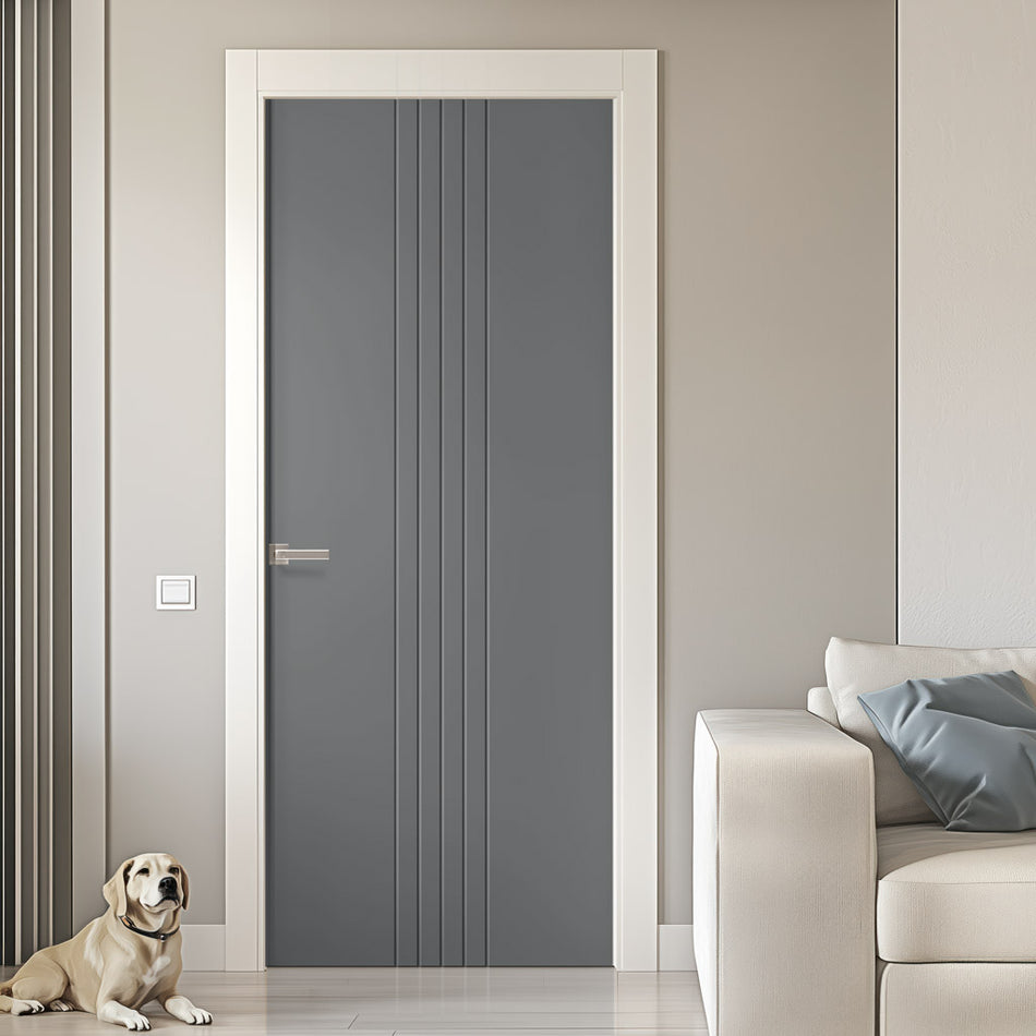 V-Line® Grooved Flush Door V021 - Premium Primed - Six Colour Options