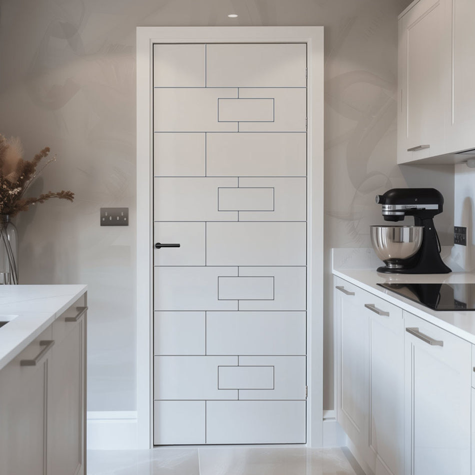 V-Line® Grooved Flush Door V022 - Premium Primed - Six Colour Options