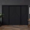 Four Sliding Minimal Wardrobe Doors & Frame Kit - V-Line® Grooved Flush Door V027 - Premium Primed - Six Colour Options