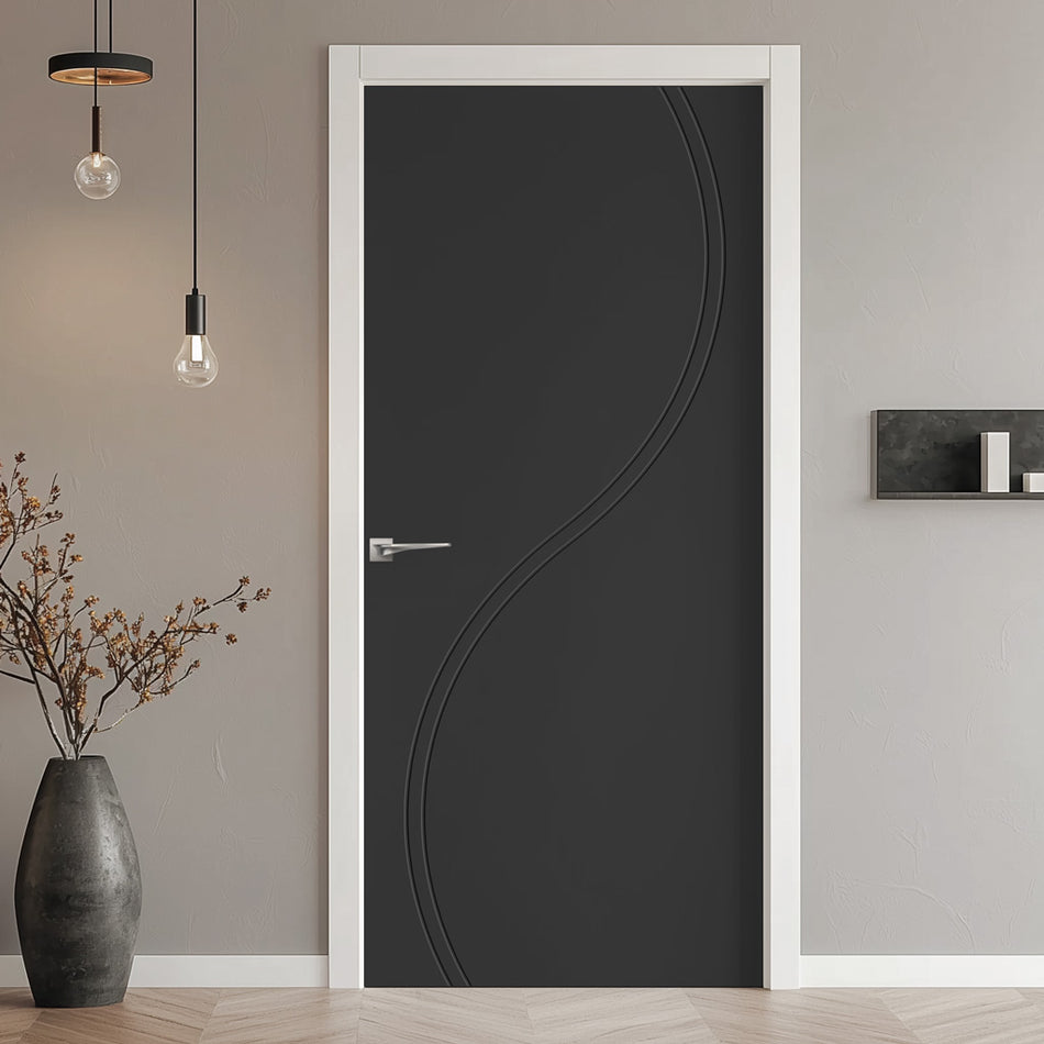V-Line® Grooved Flush Door V027 - Premium Primed - Six Colour Options