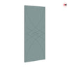 Top Mounted Black Sliding Track & Solid Wood Double Doors - V-Line® Grooved Flush Doors V038 - Premium Primed - Six Colour Options