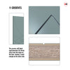 Top Mounted Black Sliding Track & Solid Wood Double Doors - V-Line® Grooved Flush Doors V038 - Premium Primed - Six Colour Options