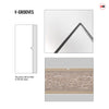 Top Mounted Black Sliding Track & Solid Wood Door - V-Line® Grooved Flush Door V021 - Premium Primed - Six Colour Options