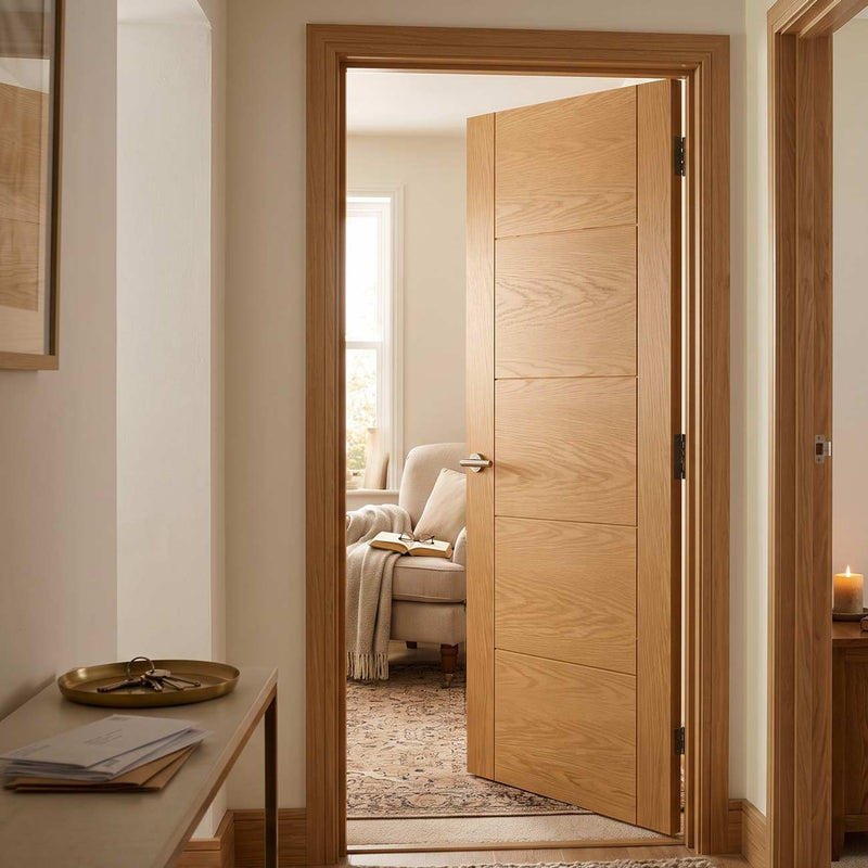 Valdor - Ladder 5 Panel Oak Internal Door - Unfinished