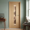 Valdor - Ladder Oak Internal Door - Clear Glass - Unfinished