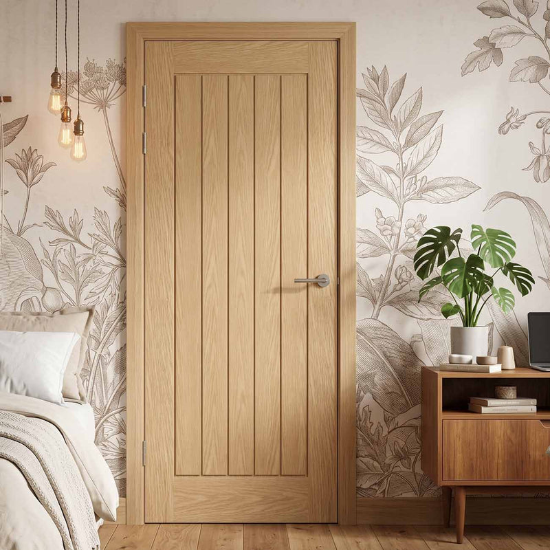Valdor - Cheshire Unfinished Oak Fire Internal Door - 1/2 Hour Fire Rated