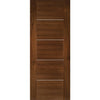 Top Mounted Stainless Steel Sliding Track & Valencia Prefinished Walnut Double Door