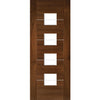 Top Mounted Stainless Steel Sliding Track & Valencia Glazed Walnut Double Door - Prefinished