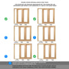 OakRoom Divider - Vancouver 1 Pane Clear Glass Prefinished Door Pair with Full Glass Side