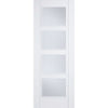 Vancouver White Primed 4 Pane Door - Clear Glass - 1/2 Hour Fire Rated