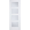 Vancouver White Primed 4 Pane Door - Clear Glass - 1/2 Hour Fire Rated
