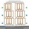 ThruEasi Oak Room Divider - Vancouver 1 Pane Clear Glass Prefinished Door Pair with Full Glass Sides