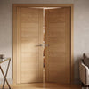 Vancouver Oak 5 Panel Flush Internal Door Pair - Prefinished