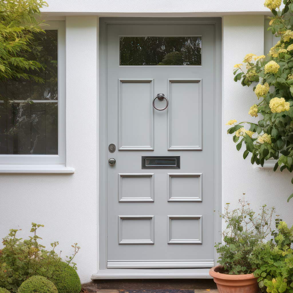 External Victorian Bronte Made to Measure Front Door - 45mm Thick - Seven Colour Options - Toughened Double Glazing
