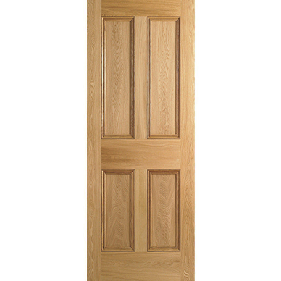 EasiKit Internal Door and Frame Kit - Victorian - 4 Flat Panels Oak Internal Door - Unfinished