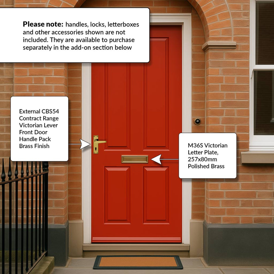 Colonial Exterior 4 Panel Hardwood Front Door - Colour Options