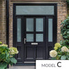 Exterior Victorian Ailsa 4L 2P Front Door with Two Sidelights & Transom - Customisable: Size, Colour, Glass and Sidelight Options