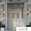 External Victorian Gaskell 5L 2P Front Door with Two Sidelights & Transom - Customisable: Size, Colour, Glass and Sidelight Options
