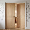 Value - Victorian 4 Panel Oak Shaker Internal Door Pair - Unfinished