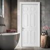 Washington Solid Grained 6 Panel Internal PVC Door - Suitable for Bathrooms