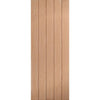 Top Mounted Stainless Steel Sliding Track & Double Door - Wexford Oak Panel Doors - Unfinished
