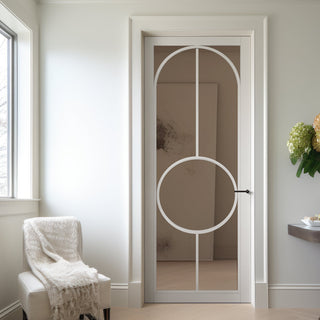 Image: Bowery White Primed Internal Door - Clear Glass