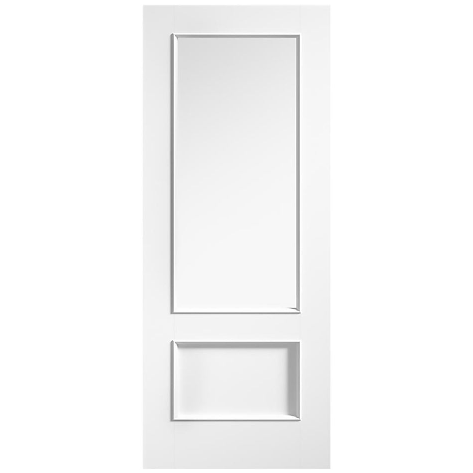 Murcia White Primed Internal Door Pair - Clear Glass
